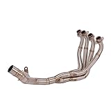 Motorrad Auspuffrohr Slip On Für Kawasaki Für Ninja 900 Für Z900 2017–2022 Motorrad-Vollsystem Modifizierte Auspuffanlage 50,8 Mm Vorderrohr Auspuff Endrohr(Stainless steel1)