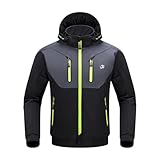 BORLENI Motorradjacke für Herren mit CE-Schutzelementen Entfernbares Innenfutter wasserabweisend und winddicht für alle Jahreszeiten XXL