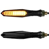 evermotor Lauflicht Blinker Motorrad LED 12V, 2 Stück Hohe Helligkeit Motorradblinker Laufeffekt, IP67 Wasserdicht, E-Geprüft, Kabellänge 300 mm