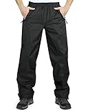 33,000ft wasserdichte Regenhose für Herren Leichte Regenhose Winddichte Outdoorhose zum Wandern Camping Golf Schwarz XXL 32L