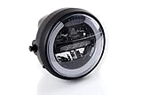 Puig 1944N LED-Scheinwerfer Lumen für Motorräder im Neoretro-Stil mit moderner Lichttechnologie, Schwarz