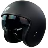 Römer Jethelm RR10701 - Motorradhelm mit Sonnenvisier + gratis klaren Visier, matt schwarz, XL