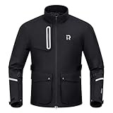 IRON JIA'S Motorradjacke herren Four Seasons mit CE-Panzerung, herausnehmbarem Innenfutter, Schutzausrüstung für Motorradfahrer Schwarz XL