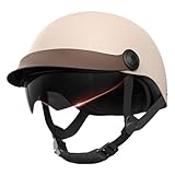 Jethelm Visier Roller Helm Mopedhelm | Motorradhelm Mopedhelm Herren Jethelm | Multisport Schutz Mopedhelme Mit Offenem Gesicht | Scooter Helm Atmungsaktiv Mopedhelme Für Herren Damen 54–62cm