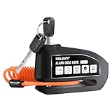 ZELENY Bremsscheibenschloss Alarm 110db Motorrad Schloss, Motorradschloss Alarmanlage mit 1.5m Rückrufkabel und Schlosstasche, Scheibenbremsen Schloss für Moto Fahrrad Moped Vespa (Schwarz)