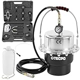 TECPO Bremsenentlüftungsgerät, 5 Liter Druckluft Bremsflüssigkeitwechselgerät Auto Universal Bremsenentlüfter mit Absaugbehälter und Adapter Set