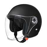 Roller Helm Jethelm Mit Visier, Mopedhelm Motorradhelm, Scooter Helm Atmungsaktiv Mopedhelm Für Herren Damen Skateboard Helm Reithelme, Sonnenschutzhelme Motorradhelm Mit Offenem Gesicht