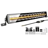 CO LIGHT 22 Zoll Zweireihig Driving Light Bar 12v light bar led zusatzscheinwerfer bar arbeitsscheinwerfer 24v Scheinwerfer Offroad mit weiß gelb Positionslicht 12000LM für AUTO SUV,ECE Zulassung