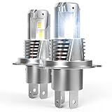 OUSHI H4 Halogen Lampe 24000LM, 600% Helligkeit H4 Scheinwerferlampe, 6000K Xenon Weiß H4 Halogen Glühbirne, 9-32V 9003 HB2 H4 Abblendlicht, 2 Stück