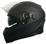 Integralhelm Helm Motorradhelm Rollerhelm RALLOX 09B Größe M matt schwarz mit Sonnenvisier