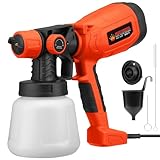 Bestcool Farbsprühgerät, 500W elektrische Spritzpistole mit abnehmbarem 900 ml Tank Hand-Farbsprühgerät für Zäune verstellbares Ventil, ideales Gartenzaun-Sprühgerät für Wände, Möbel, Decken(Orange)