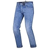 SHIMA DEVON Motorradjeans - Belüftete Elastische Slim Fit Biker Motorradhose mit FiberQL-Verstärkungen, CE Knie- und Hüftprotektoren (Herren, Blau, 34)