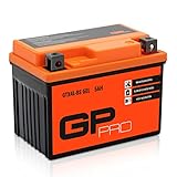 GP-PRO GP-001, 12V GEL 5Ah GEL Motorrad Batterie GTX4L-BS, wartungsfrei versiegelt vorgeladen ähnlich YTX4L-BS YTX5L-BS