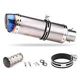 28mm Motorrad Auspuffrohr Schalldämpfer Clamp Rohr 110 125cc 150cc Pit PRO Quad Bike Dirt Motorrad Auspuff Mittelrohr Pipe Exhaust(Blue)