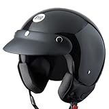 BHR Demi-Jet Helm 803 Simply, Praktischer Rollerhelm mit ECE-Zulassung, Motorrad-Jet-Helm mit abnehmbarem Gesichtspolster, SCHWARZ METALLIC, XL