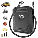 Weinsamkeit 12V Auto Kompressor mit LCD-Display, Autoreifen Pumpe Luftpumpe mit Abschaltautomatik & Voreinstellung, Tragbarer Reifenfüller für Auto, SUV, Motorrad, Fahrrad & Ball