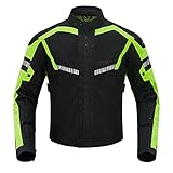 BORLENI Motorradjacke Sommer Herren Atmungsaktiver Panzerschutz Hochglanz Reflektierend Geeignet für Frühling Herbst