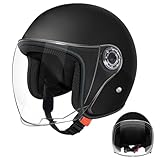 Motorradhelm Für Erwachsene Jethelm Mit Visier Unisex Roller Helm Scooter Helm Atmungsaktiv Mopedhelm Für Herren Damen Skateboard Helm Multifunktional Motorradhelm Mit Offenem Gesicht
