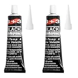 Hochtemperatur Silikon, Schwarz Dichtmasse, Karosseriedichtmasse, Hitzebeständiges Silikon, Dichtmasse Außen für Automobile und Maschinen, 100 g (2)