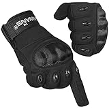 SAWANS Motorradhandschuhe Motorrad Sport Vollfinger ATV Reiten Herren Damen Hart Knuckle Touchscreen MTB Mountainbike Outdoor Rennrad Wandern Fahrrad Klettern Camping Ski (Schwarz, L)