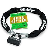 Widder Titan-Stahl [Level 15] Kettenschloss mit 4 Schlüssel - 115cm lang & 11mm massiv - für Motorrad Moped e Roller e Bike Fahrrad e Scooter Schloss - Motorradschloss & Fahrradschloss hohe Sicherheit