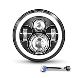 CO LIGHT 7 Zoll Scheinwerfer Motorrad 1PC Rund Zusatzscheinwerfer Motorrad Headlight mit DRL Hi-Lo Beam, E Geprüft, für R0a-d K-ing Ul-tra Clas-sic E-lectra Str-eet Gli-de Tri C-v0