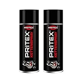 PRITEX – Kettenspray 2x 400 ml für Motorrad & Fahrrad – Kettenfett bietet hohen Schutz vor Reibung, Verschleiß & Korrosion – Schmiermittel Spray mit sehr guter Haftung & Schmierleistung – Kettenöl
