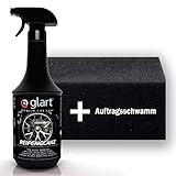 Glart 451RK Auto Reifenglanz Reifen- und Kunststoffpflege, Gummipflege, seidenmatt, 1000ml, mit Auftragsschwamm