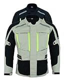 Texpeed Motorradjacke Herren Mit Protektoren - Motorrad Sommer Motorroller Biker Wasserdicht Jacke Mit Rüstung (EN 1621-1) gerade Weiss/Grau - 3XL