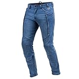 SHIMA GHOST Motorradjeans Herren - Belüftete Elastische Slim Fit Biker Motorradhose Männer mit Kevlar-Verstärkungen, Knieprotektoren (Blau, 36)