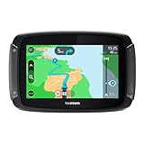 Tomtom Motorrad Navi Rider 500 (4,3 Zoll, kurvige und bergige Strecken speziell für Motorräder, Stauvermeidung Dank Tomtom Traffic, Motorrad-Halterung, Updates über Wi-Fi) Schwarz, 16GB