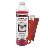 Ferrucid Rostumwandler Gel 1 Liter | zum aufstreichen von verrosteten Stellen | Ideal für feinere Arbeiten | Anschleifen und Aufpinseln | inklusive Pinsel und Schleifvlies