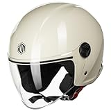ILM Motorradhelm Retro Herren Damen Jethelm ECE2206 Modell WT506,Beige,M