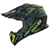 Broken Head Squadron Rebelution Motocross-Helm - Leichter Cross-Helm & Enduro-Helm - Camouflage Grau - Größe M (57-58 cm)
