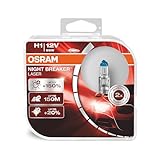 OSRAM NIGHT BREAKER LASER H1, +150% mehr Helligkeit, Halogen-Scheinwerferlampe, 64150NL-HCB, 12V PKW, Duo Box (2 Lampen)