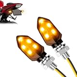 LOPHE 2 Stück LED Motorrad Blinker, 12V Motorrad Lauflicht, 5 LED M8 E-MARK Geprüft Miniblinker Universal, Blinker Licht Wasserdicht für Motocross Fahrrad Moped