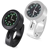 GOMETY 2 Stück Uhr Motorrad, Durchmesser 22-25mm Wasserdicht Leuchtend Motorraduhren für Lenker Digitaluhr Lenkeruhr Motorraduhr zur Montage am Motorradlenker für Motorräder,Elektrofahrzeuge