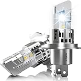 OUSHI +600% mehr Helligkeit H4 Halogen Lampe, 20000LM 12V 6500K Superhelle Weiß Halogen Scheinwerferlampe Glühbirne Abblendlicht (2 Lampen)
