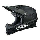 O'NEAL | Motocross-Helm | MX Enduro Motorrad | ABS-Schale, Sicherheitsnorm ECE 22.05, Lüftungsöffnungen für optimale Belüftung und Kühlung | 1SRS Helmet Solid | Erwachsene | Schwarz | Größe M