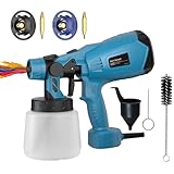 Elektrisches Farbsprühsystem, 700W Lackierpistole mit 1000ML Behälter, HVLP Elektrische Spritzpistole für Gartenzaun, Wände, Möbel, Decke