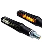 Germany Motorsports LED Mini Motorrad Blinker mit Standlich Positionslicht Shark e-geprüft schwarz universal 12V (Standlicht/Positionslicht, 1 Paar)