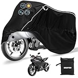 Motorradabdeckung ，Motorrad Abdeckplane Motorradplane Motorradgarage Wasserdicht Und Winterfest Verbessertes Schlossloch Motorrad Outdoor Motorradplane（245cm X 105cm X 125cm）