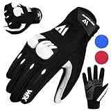 WESTWOOD FOX Motorradhandschuhe für Männer und Frauen,Atmungsaktiv, Touchscreen, Palm Pads Motorradhandschuhe für BMX,Radfahren, ATV,MTB Racing,Road Racing,Klettern,Wandern (SCHWARZ, S)