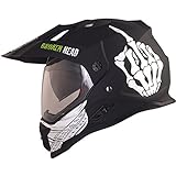 Broken Head Street Rebel Motocross-Helm grün mit Visier - Enduro-Helm - MX Cross-Helm mit Sonnenblende - Quad-Helm (M 57-58 cm)