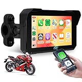 Rimoody 5 Zoll Carplay Bildschirm für Motorrad Kabellos Carplay und Android Auto Display für Motorräder, Wireless Carplay Autoradio für Motorräder mit Dual Bluetooth/Navigation/IP68 Wasserdichter