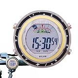AUTOECHO 1 Packung Motorrad-Digitaluhr – Wasserdichte Lenkeruhr Mit Leuchtendem Zifferblatt, Aufklebbare Motorrad-Lenkeruhr, Digitaluhren, Motorraduhren Für Auto, Fahrzeug, SUV, Auto