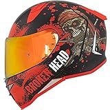 Broken Head Jack S. V2 Pro Integral-Helm Rot - Set incl. gratis rot verspiegeltem Visier – Sport-Motorrad-Helm (M 57-58 cm)
