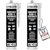 TECPO Karosseriekleber 2x370g Karosserie Kleber und Dichtmasse Klebstoff Dichtmittel silikonfrei dauerelastisch überlackierbar
