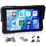 SIXWIN Motorrad Carplay Bildschirm für Moto mit Wireless Carplay Android Auto, 5 Zoll HD Touchscreen Tragbare Autoradio IP68 Wasserdicht Motorcycle GPS-Navigation Dual-Bluetooth Sprachsteuerung