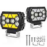 antom 2 Stück LED Arbeitsscheinwerfer 168W 9-60V 18000 Lumen led Scheinwerfer IP68 Wasserdicht 4.5 Zoll zusatzscheinwerfer für Traktoren,ATV, Outdoor-Enthusiasten,Nachtarbeit auf Baustellen